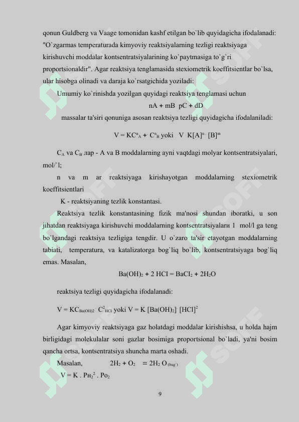 KIMYOVIY REAKSIYA TEZLIGI 8