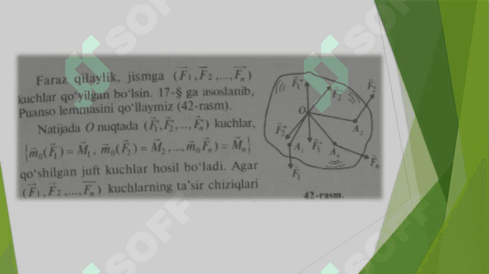 Ixtiyoriy kuchlar sistemasini berilgan 2