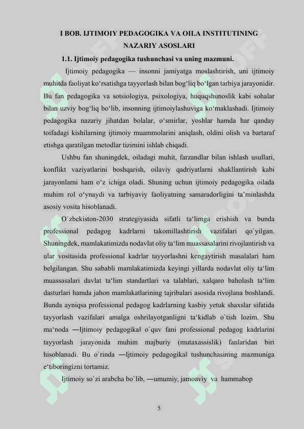 OILADA OLIB BORILADIGAN IJTIMOIY PEDAGAGIK FAOLIYAT 5