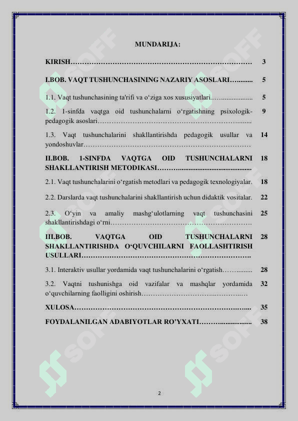 1- sinfda vaqtga oid tushunchalarni shakinllantirish metodikasi 2