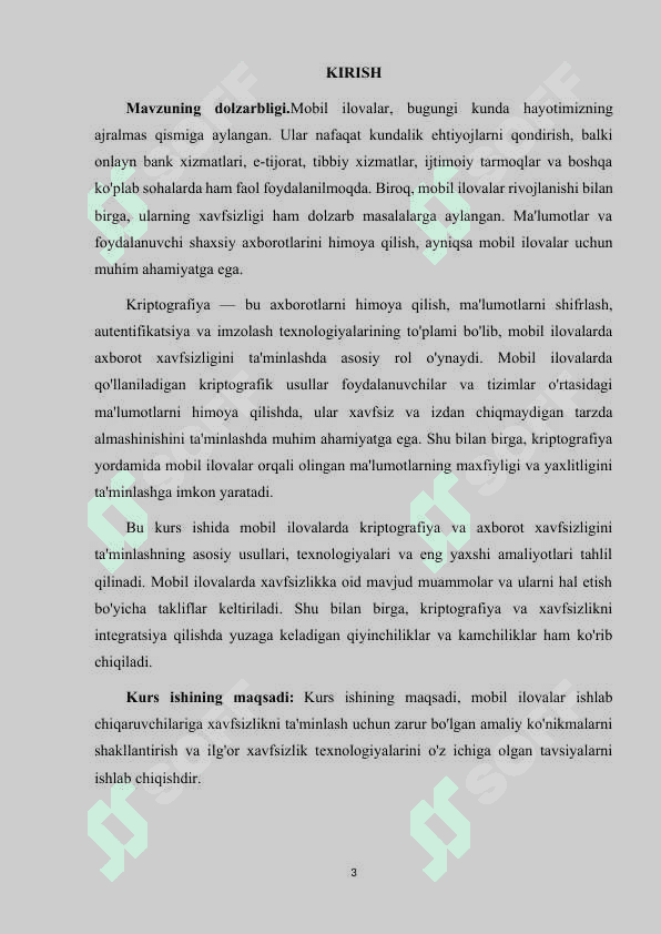 MOBIL ILOVALARDA KRIPTOGRAFIYA VA AXBOROT XAVFSIZLIGI 3