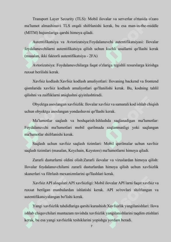 MOBIL ILOVALARDA KRIPTOGRAFIYA VA AXBOROT XAVFSIZLIGI 7