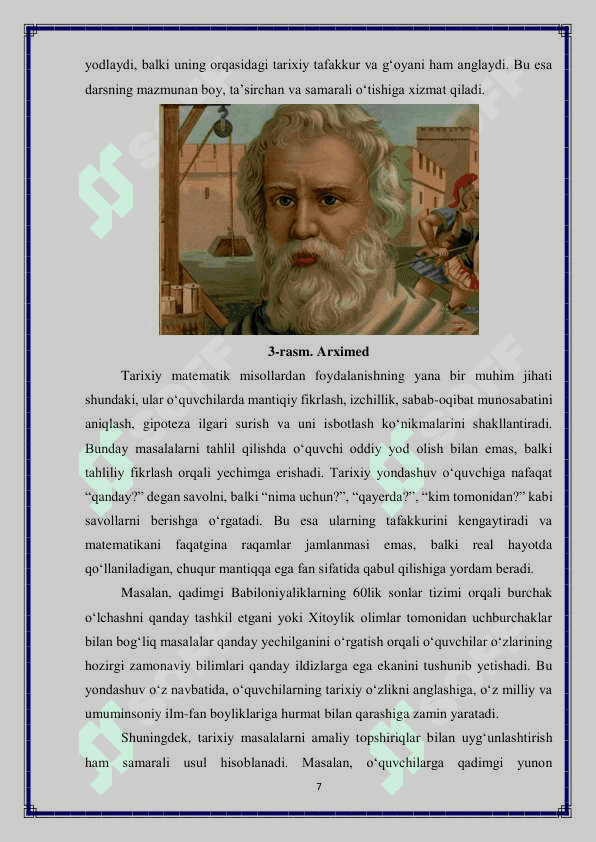 Tarixiy matematik masalalar 7