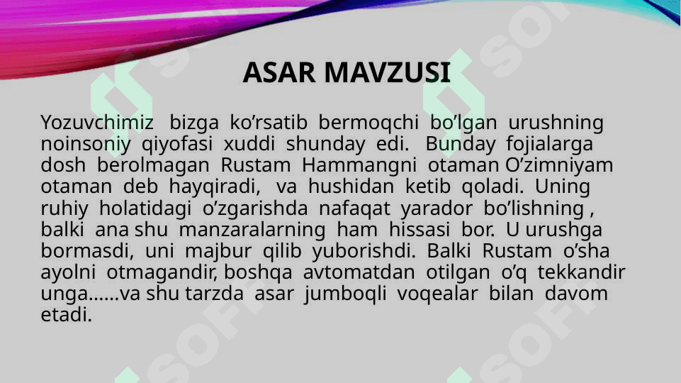 o’tkir hoshimovninG tushda kechgan umrlar asarining tahlili 6
