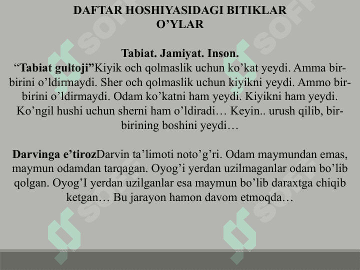 Oʻtkir Hoshimov daftar hoshiyasidagi bitiklar BADIIY ASAR TAHLILI 4