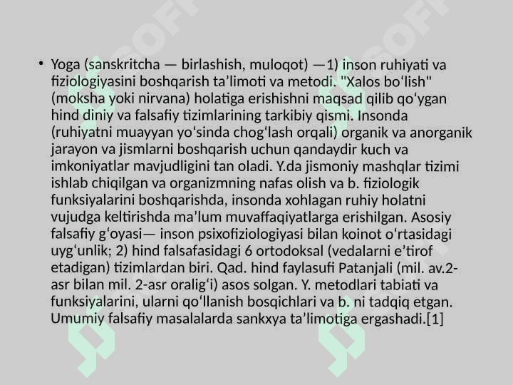 Yoga usuli kelib chiqishi va rivojlanishi 2