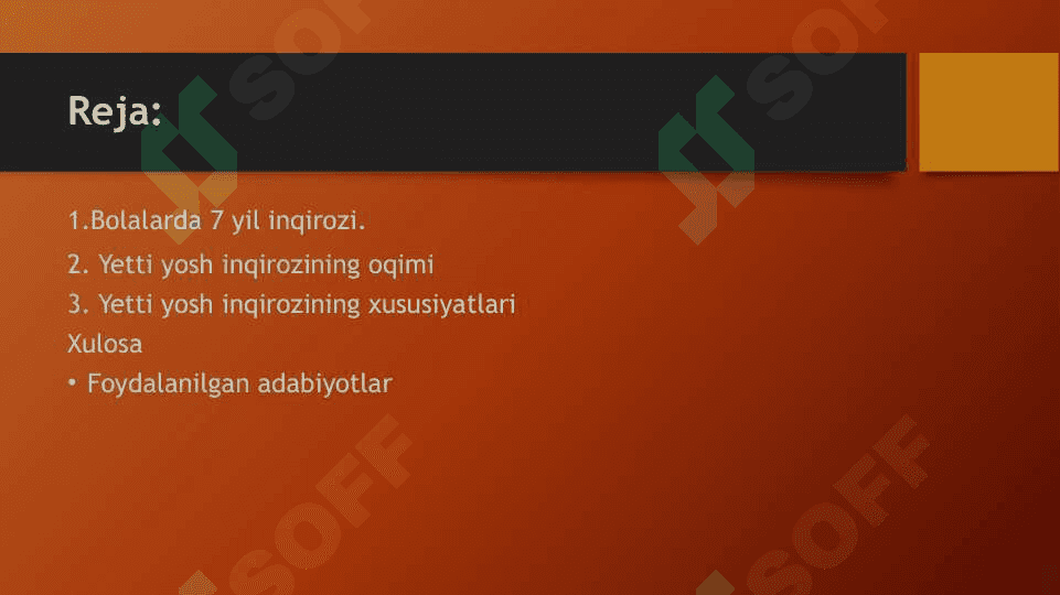 7 yosh inqirozi, uning sabablari va alomatlari. 2