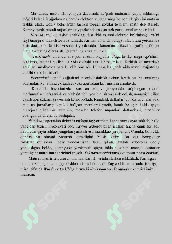 Zamonaviy matn redaktorlari 2