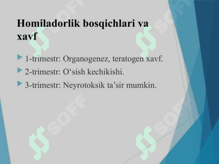 Dori vositalarning homilaga ta`siri 3
