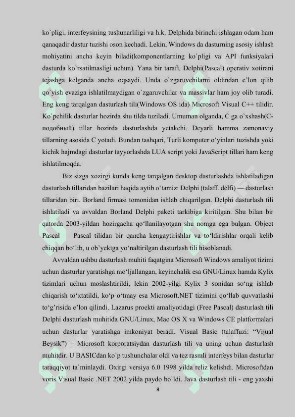 Machine Learning fanidan test va amaliy topshiriqlar jamlangan web sayt ishlab chiqish 8