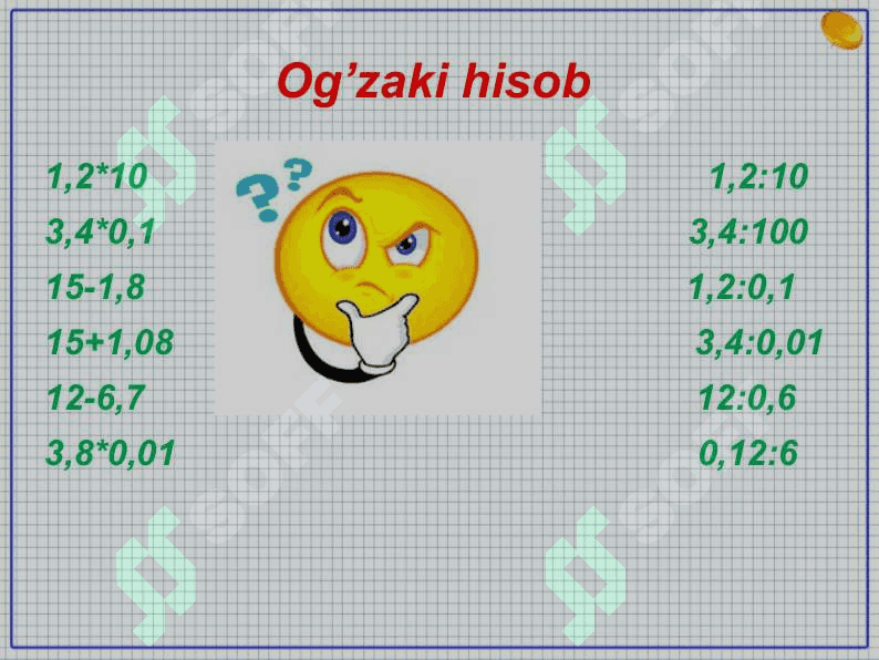 O’nli va oddiy kasrlar ustida amallar 2