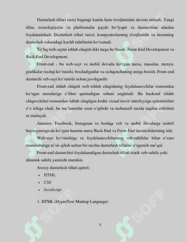 O‘quv markazi faoliyatini yorituvchi veb ilova ishlab chiqish (Front end) 7