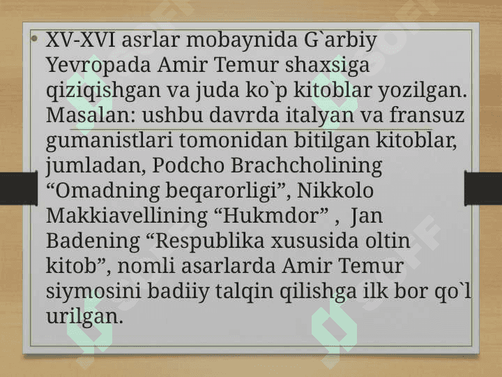 Amir  Temur" G`arbni larzaga solgan siymo 4