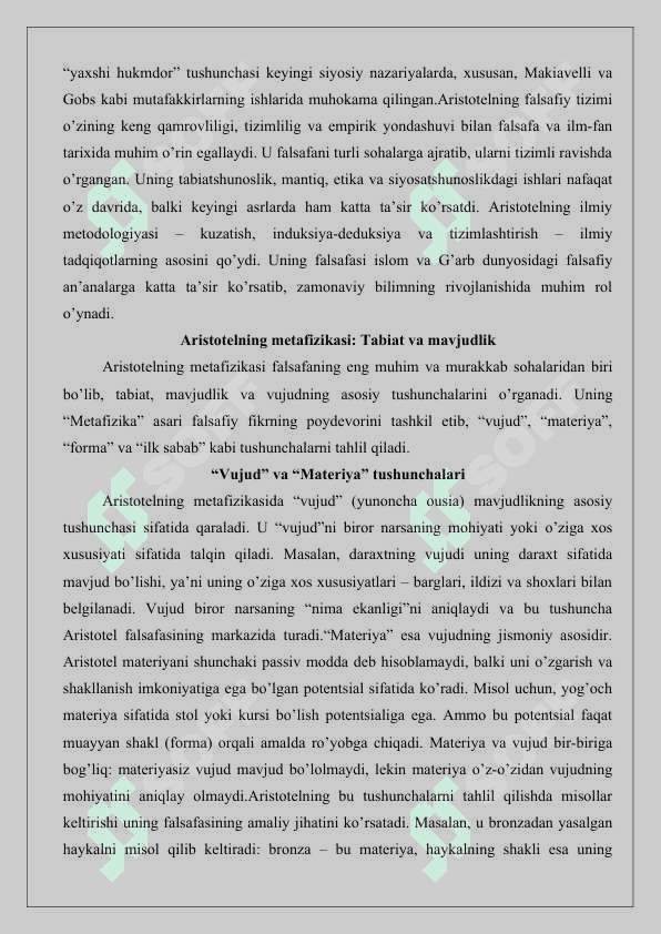 Aristotel falsafasi va uning mazmuni 25 6