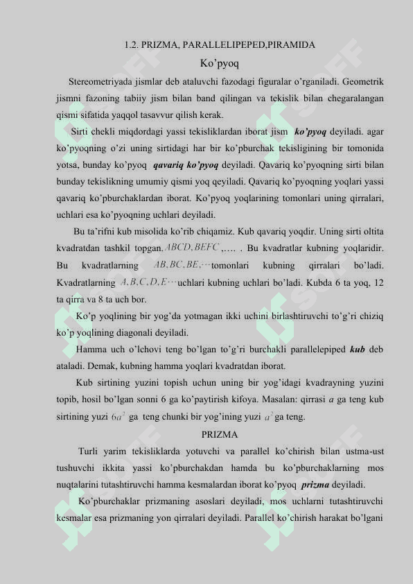 QAVARIQ KO’PYOQLAR (KURS ISHI) 8
