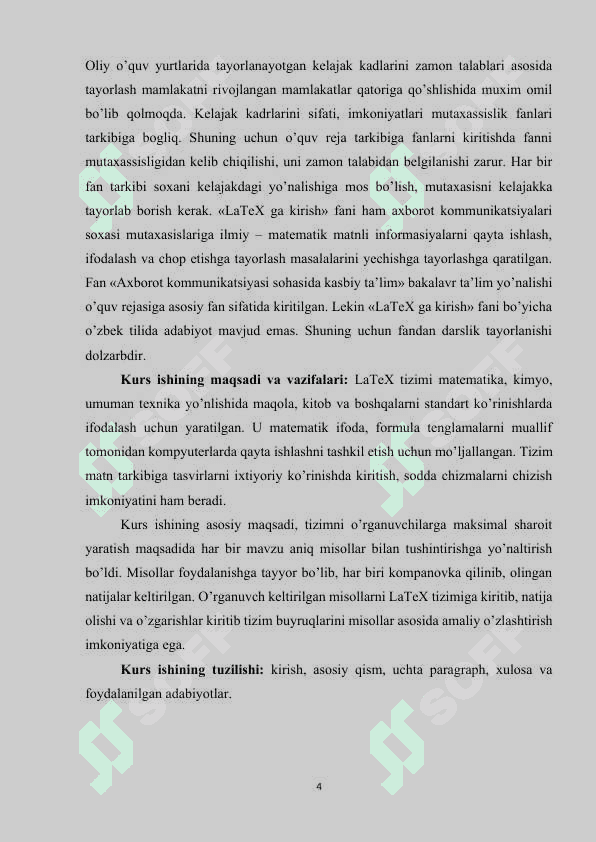 LATEXDA JADVALLAR VA RASMLARNI CHIZISH (KURS ISHI) 3