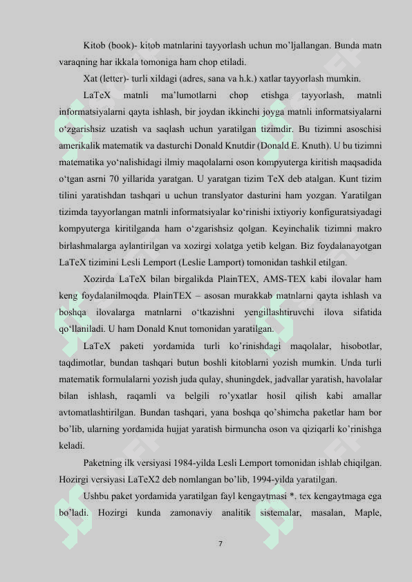 LATEXDA JADVALLAR VA RASMLARNI CHIZISH (KURS ISHI) 6