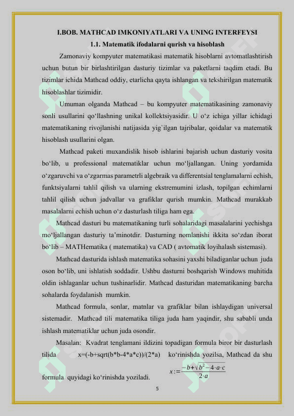 MATHCADDA IKKI VA UCH O'LCHOVLI GRAFIKLAR 5