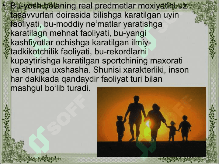 Faoliyat va uning turlari 4