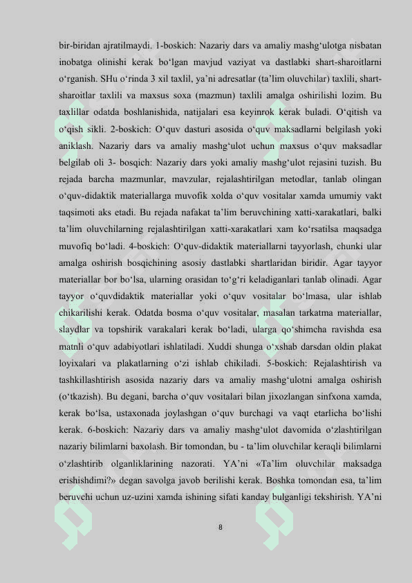 KASBIY TA'LIM JARAYONIDA PEDAGOGIK INNAVATSIYALAR 8