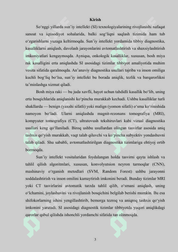 Sun’iy intellekt dasturiy vositalari asosida bosh miya rak kasalligini aniqlash dasturini ishlab chiqish 3