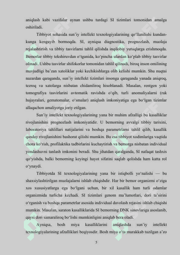 Sun’iy intellekt dasturiy vositalari asosida bosh miya rak kasalligini aniqlash dasturini ishlab chiqish 5
