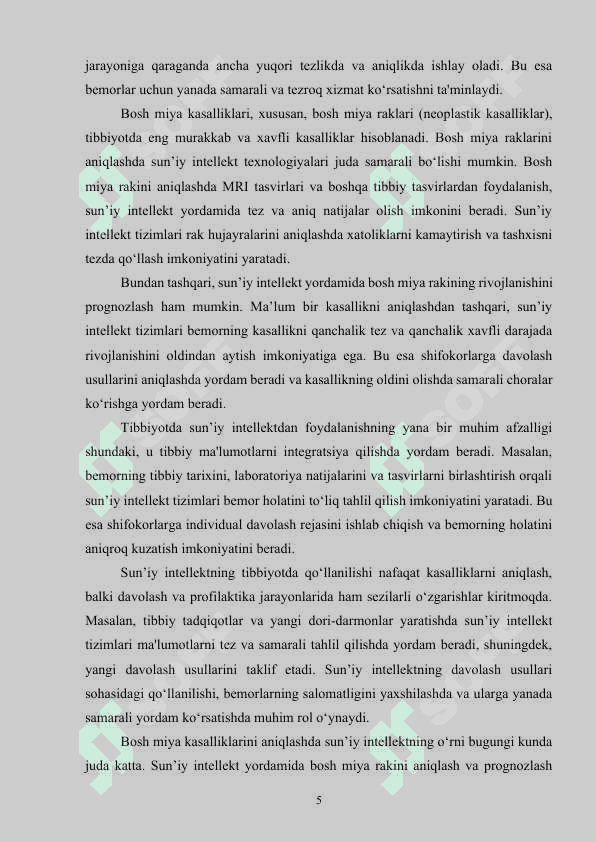 Sun’iy intellekt dasturiy vositalari asosida bosh miya rak kasalligini aniqlash dasturini ishlab chiqish 5