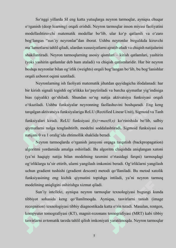 Neyron tarmoqlar asosida o‘pka saratoni kasalligini aniqlash dasturini ishlab chiqish 5