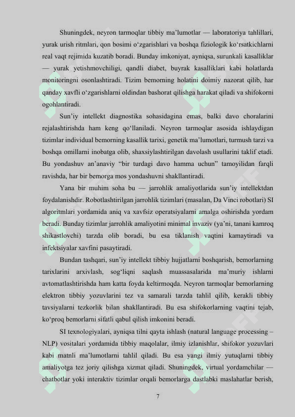 Neyron tarmoqlar asosida o‘pka saratoni kasalligini aniqlash dasturini ishlab chiqish 7