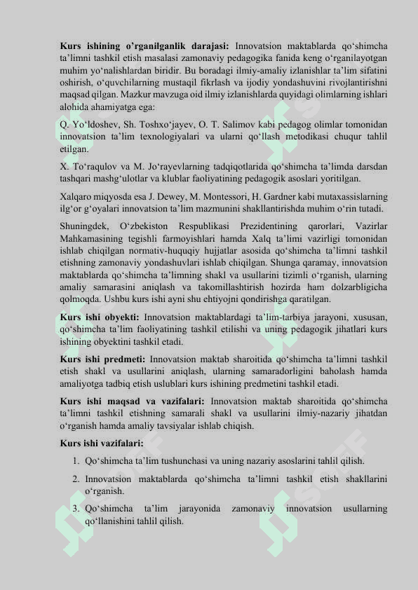 Innovatsion maktabda qo‘shimcha ta’limni tashkil etish shakl va usullari. 3