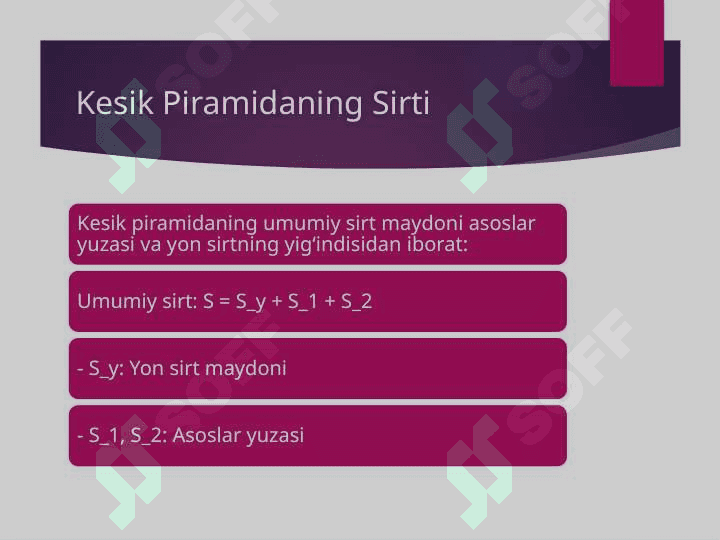 Kesik piramida va uning sirti 3