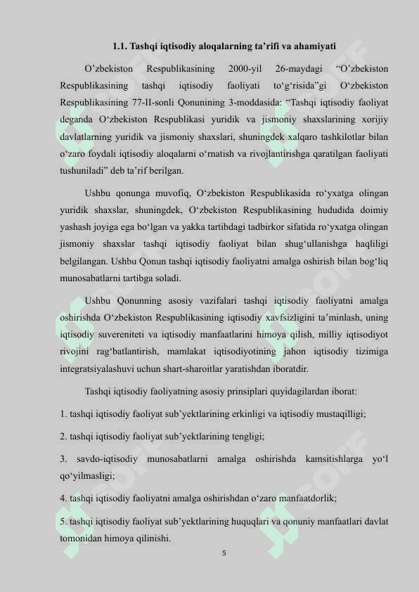 Mintaqalarning tashqi iqtisodiy aloqalari 5