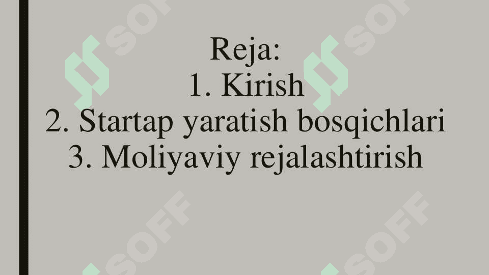 Startap yaratish va moliyalashtirish presentatsiya 2