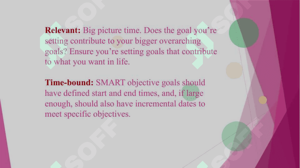Setting goals. SMART goals 5