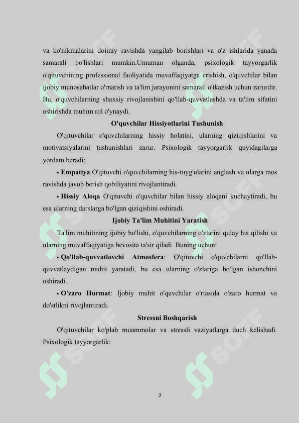 O‘QITUVCHILIK KASBINING PSIXOLOGIK XUSUSIYATI 5