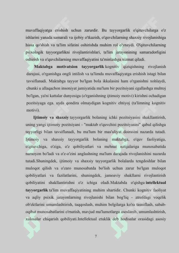 O‘QITUVCHILIK KASBINING PSIXOLOGIK XUSUSIYATI 7