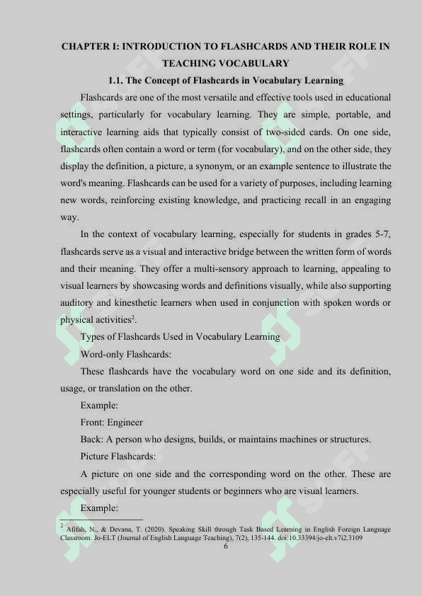 The Role of flashcards in Teaching Vocabulary to 5-7th grades Topic Jobs and Professions 6