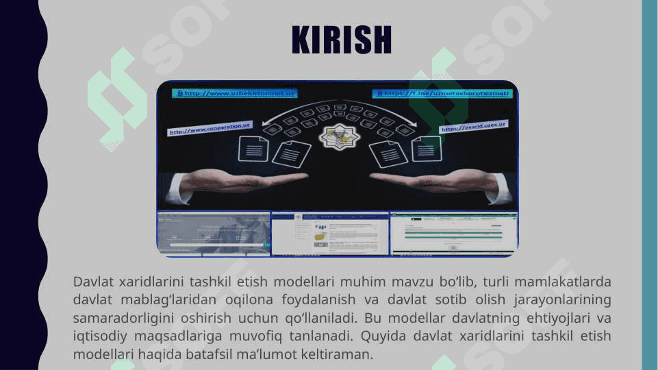 Davlat xaridlarini tashkil etish modellari 2