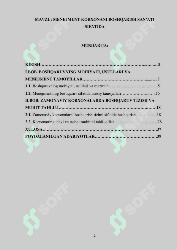 MENEJMENT KORXONANI BOSHQARISH SANʼATI SIFATIDA.2 2