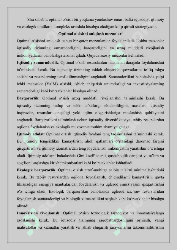O’sishning optimal variantini tanlash 25 6