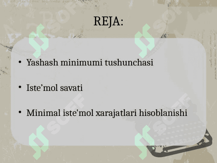 Yashash minimumi va iste’mol savatini aniqlash 2