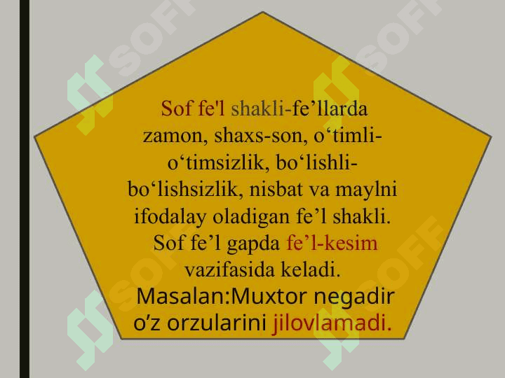 Fe’lning vazifadosh shakllari 3