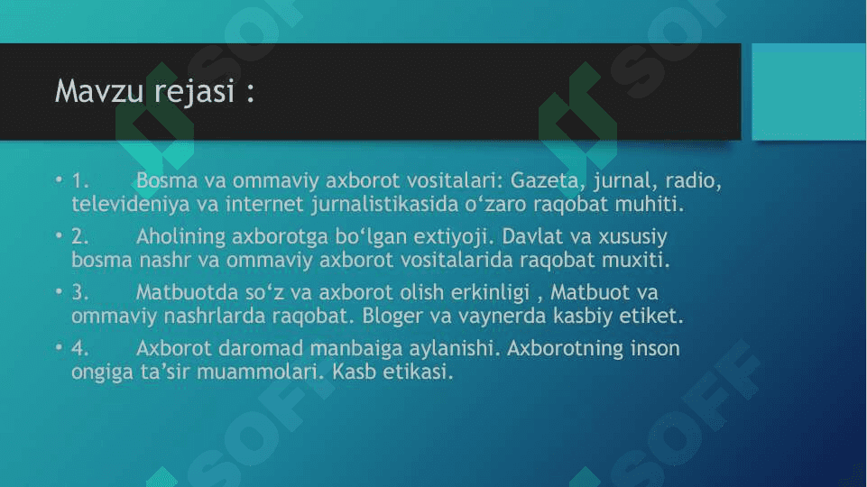 Media makonda reklama va raqobat 2
