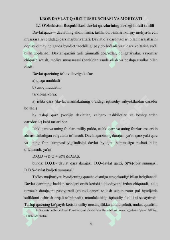 ICHKI VA TASHQI DAVLAT QARZINING OʻZARO BOGʻLIQLIGI 5