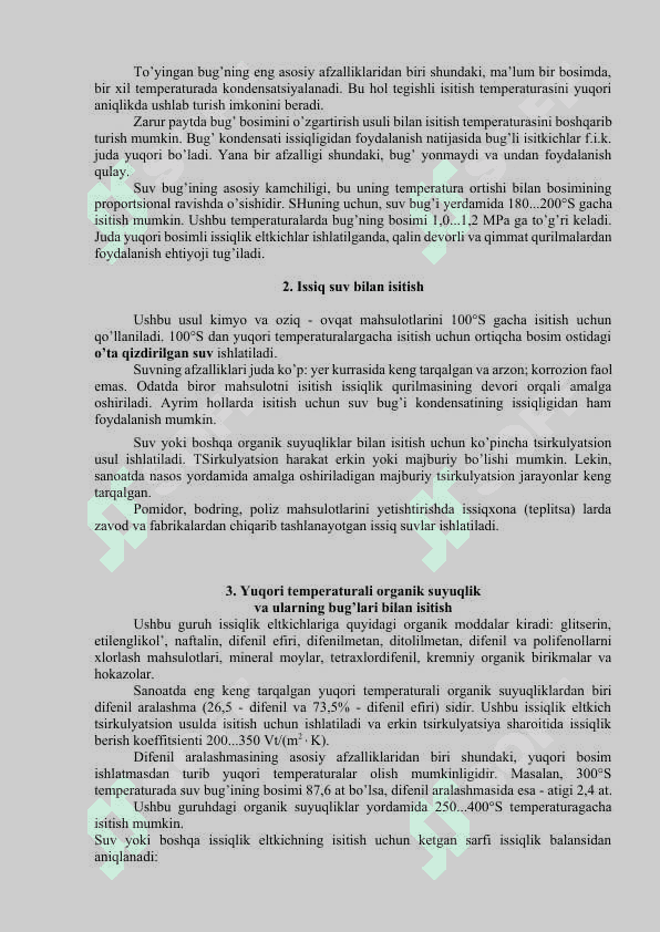 ISITISH, SOVITISH VA KONDENSATSIYALASH 2
