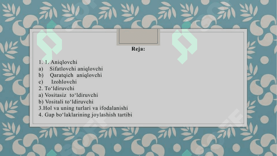 GAPNING IKKINCHI DARAJALI BO‘LAKLARI 2