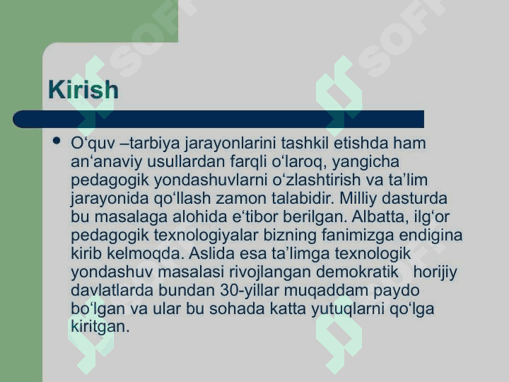 O`qitish jarayonida texnologik yondashuv 2