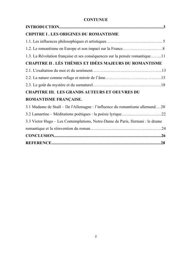 La littérature française.  Le romantisme