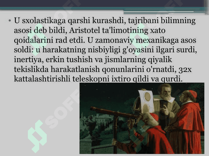 Galileyning falsafiy qarashlari. 3