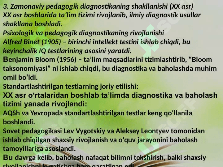 Pedagogika diagnostikaning predmeti va tarixiy rivoji 7